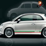 Italian Flag Vinyl PVC Side Skirt Stripes Stickers Decal Car Sticker and Decal Car Accessaries for Fiat 500 Abarth 2 PCS